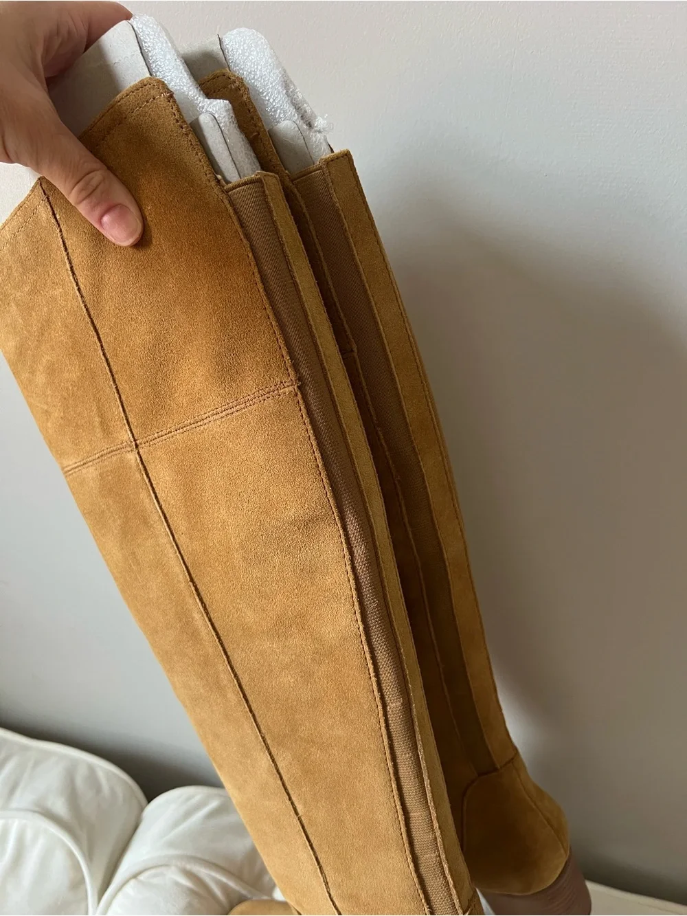 Marc Fisher Epic Over the Knee Boots Medium Brown Suede Size 7.5M Wide Calf